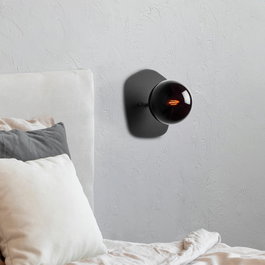 Opviq Well - 11675 Lámpara de pared negra con tapa de cristal
